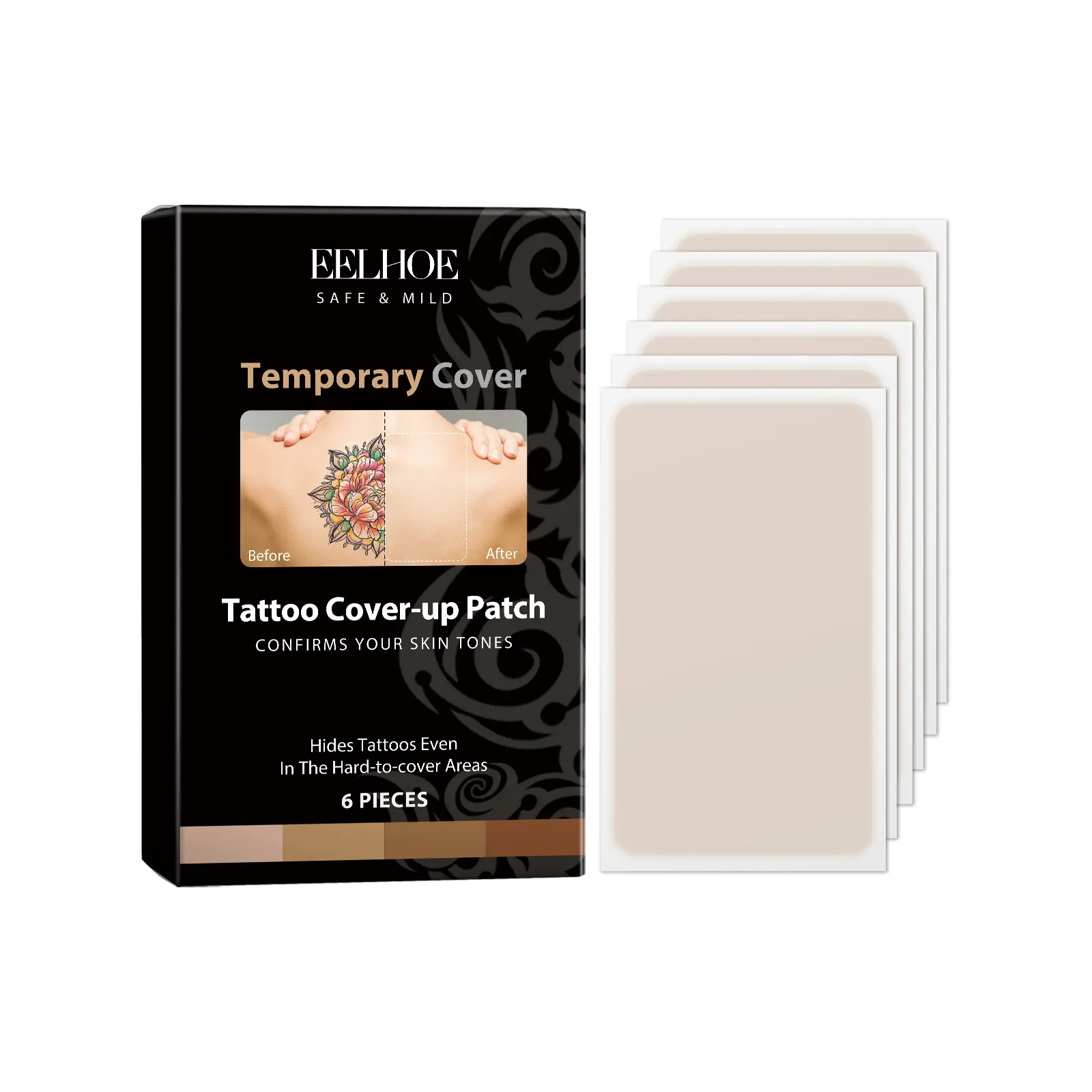 EELHOE Magic Cover Patch Cover Tattoo Hide Scars Birthmarks Waterproof Undetectable Breathable Moisturizing Skin Concealer Patch