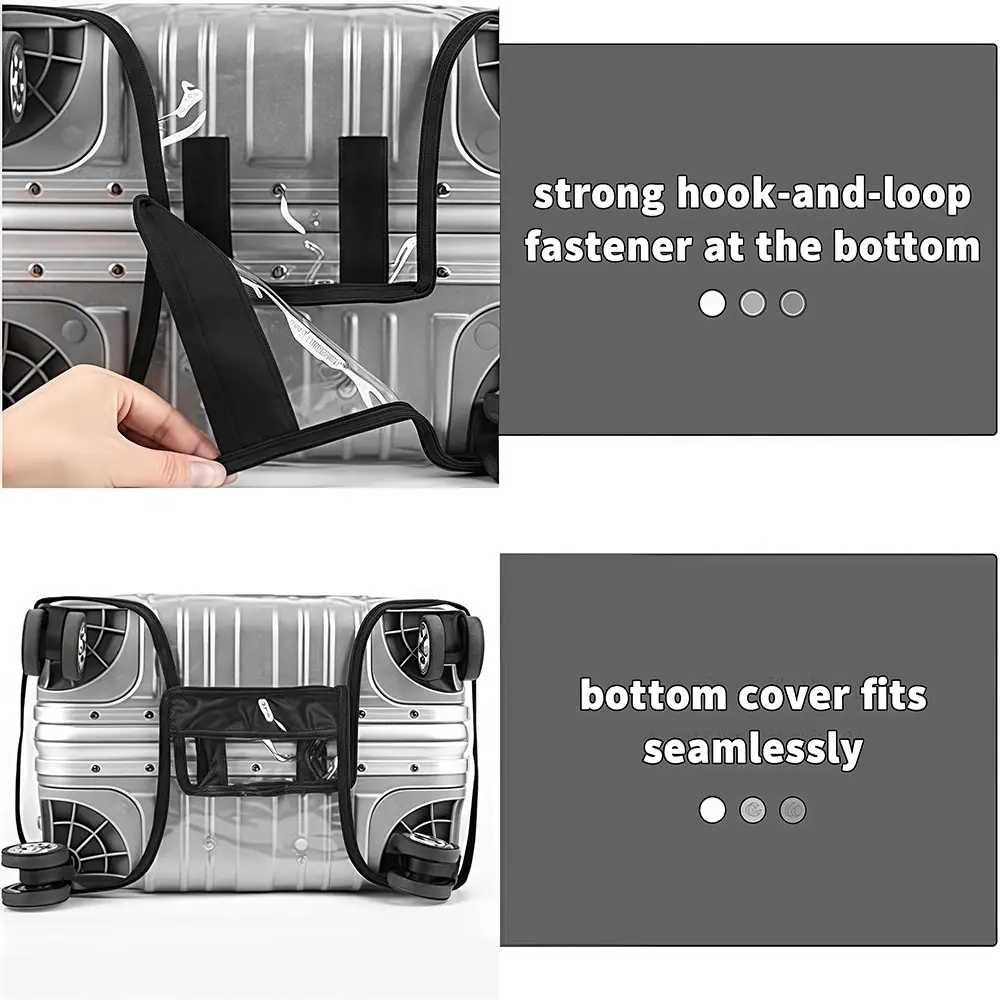 Transparent luggage protection cover suitable for suitcases and suitcases, easy to install and fold for storage,zwq