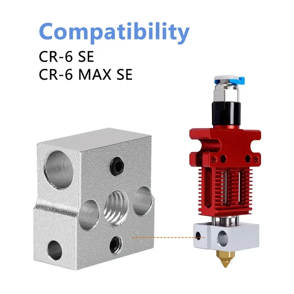 CR6 SE Heater Block High Temperature Plated Copper & Aluminium Heatblock For Creality CR-6 SE/CR 6 Max SE 3D Printer Parts