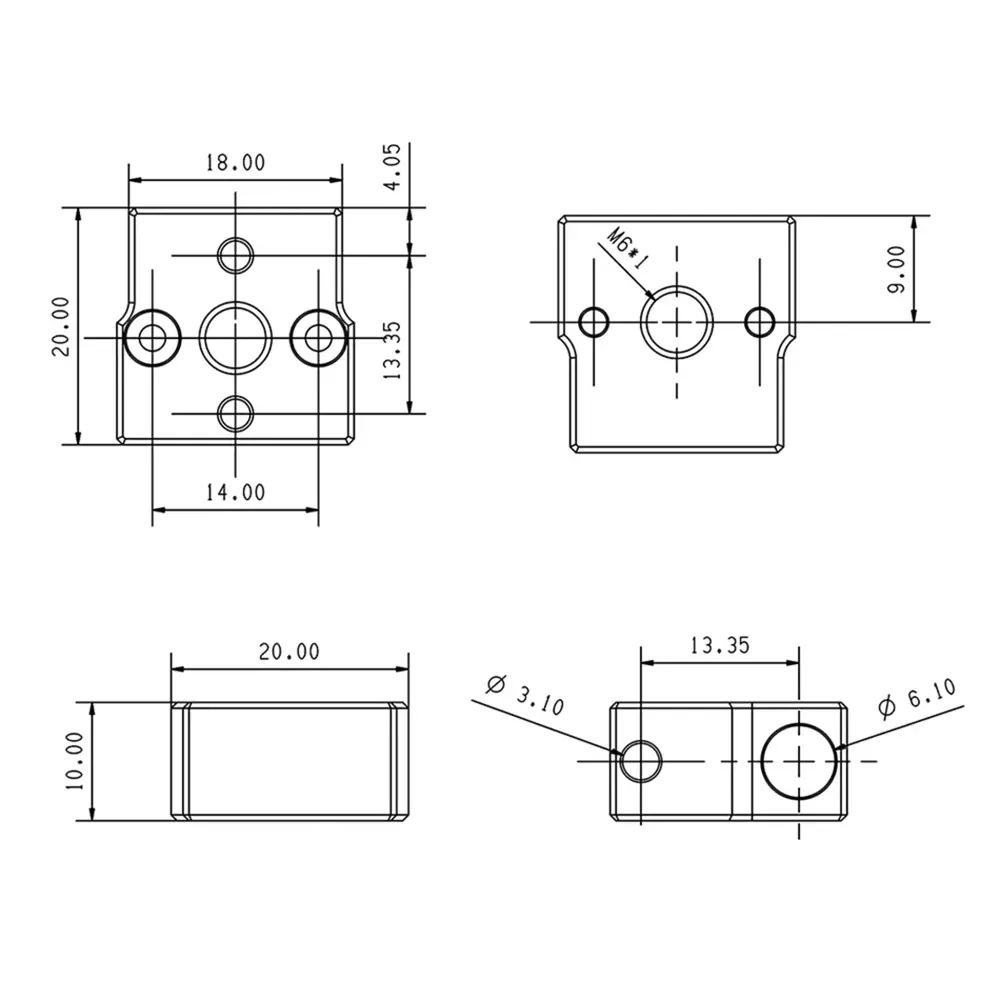 CR6 SE Heater Block High Temperature Plated Copper & Aluminium Heatblock For Creality CR-6 SE/CR 6 Max SE 3D Printer Parts