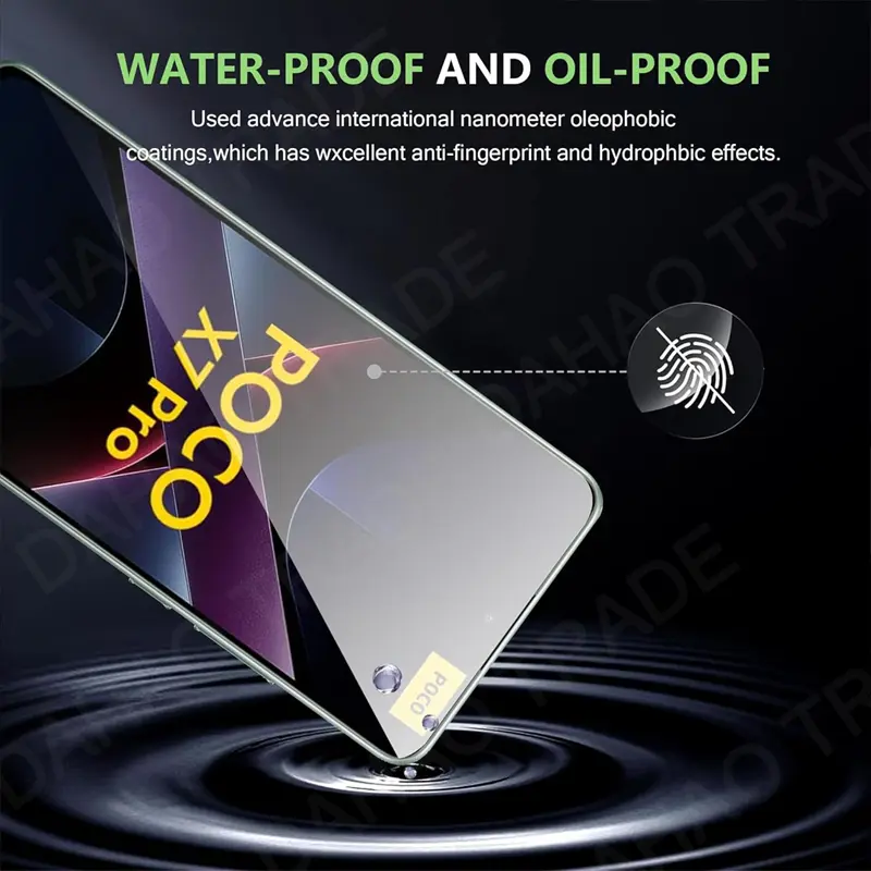 3PCS Tempered Glass For Poco X7 X6 X5 X4 X3 Screen Protector For Xiaomi Poco M6 F6 F5 Pro F3 F4 GT F2 Pro M3 M4 X4 Pro 5G Glass