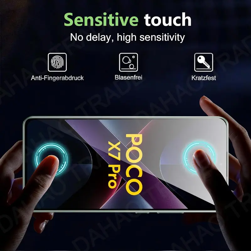 3PCS Tempered Glass For Poco X7 X6 X5 X4 X3 Screen Protector For Xiaomi Poco M6 F6 F5 Pro F3 F4 GT F2 Pro M3 M4 X4 Pro 5G Glass
