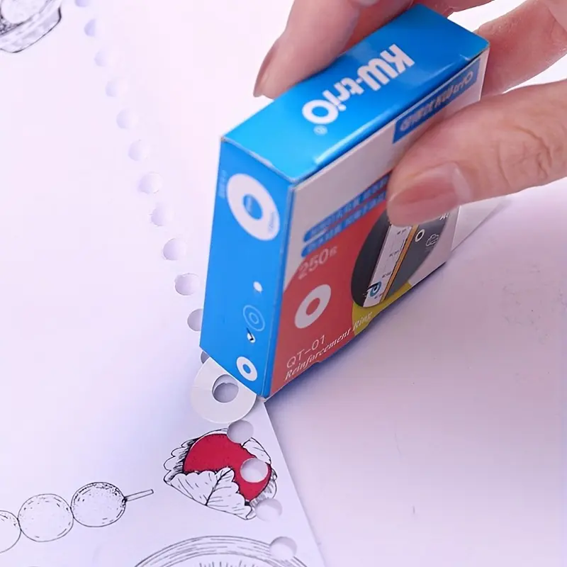 250-Piece Pvc Binder Stickers With Adhesive Hole Reinforcement, Label Round Stickers  - Protect Your Loose-Leaf Books!