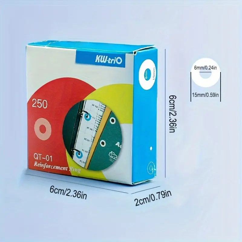250-Piece Pvc Binder Stickers With Adhesive Hole Reinforcement, Label Round Stickers  - Protect Your Loose-Leaf Books!