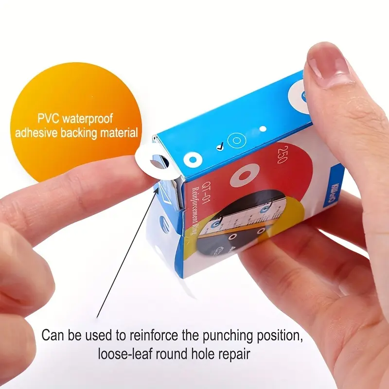 250-Piece Pvc Binder Stickers With Adhesive Hole Reinforcement, Label Round Stickers  - Protect Your Loose-Leaf Books!
