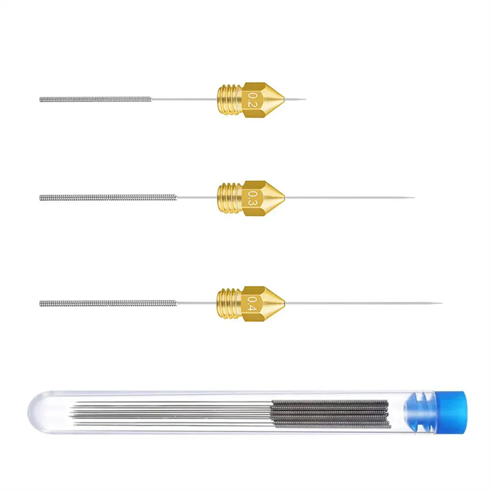 10 Pcs 3D Printer Stainless Steel Nozzle Cleaning Needles Tool 0.15mm 0.2mm 0.25mm 0.3mm 0.35mm 0.4mm Drill For V6 MK8
