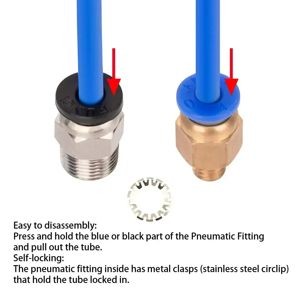 1M Bowden PTFE Tubing for 1.75mm Filament With PC4-M6 Fittings PC4-M10 Pneumatic For Creality Ender 3/ Pro Ender 5/Pro CR-10/10S