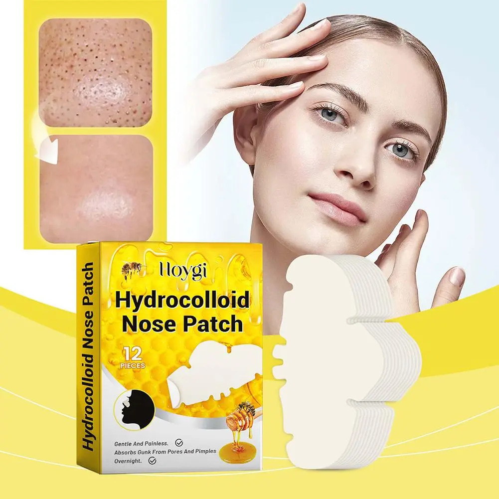 12Pcs/24Pcs Hydrocolloid Nose Patches Absorbing Cover Hydrocolloid Patches For Nose Blackheads Pimples Removal Pores