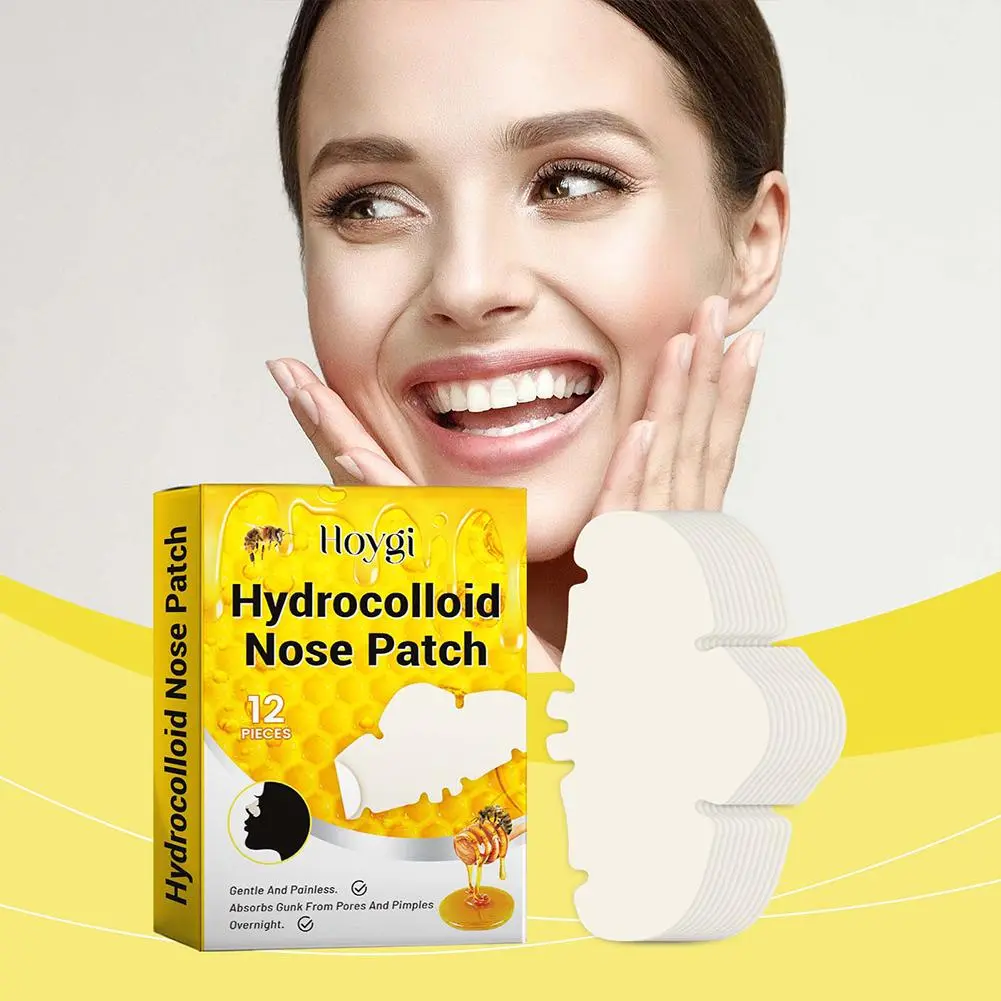 12Pcs/24Pcs Hydrocolloid Nose Patches Absorbing Cover Hydrocolloid Patches For Nose Blackheads Pimples Removal Pores