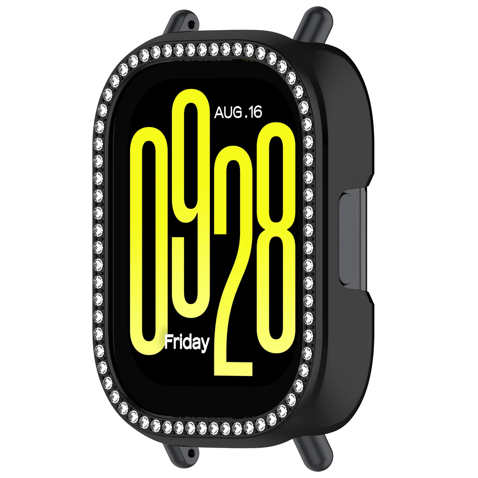 PC Protective Case for Redmi Watch 5 Active Single Row Bling Diamond Hollow Smart Watch Protector Bumper Cover for Redmi Watch5