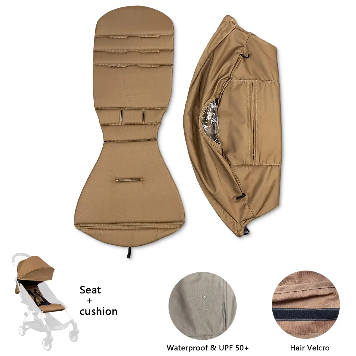 Baby Stroller Replacement Cover Seat Cushion Compatible With YOYO ,YOYO+ ,YOYO2 Strollers ,Waterproof  Back Zipper Pocket