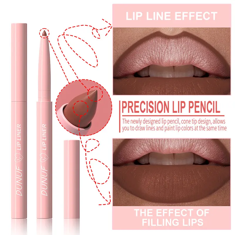 12 Color Lip Liner Pencil Lasting Moisturize Velvet Matte Creamy Plump Lip Stain Waterproof Natural Nude Brown Lip Liner Makeup