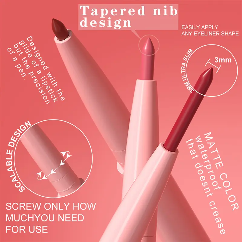 12 Color Lip Liner Pencil Lasting Moisturize Velvet Matte Creamy Plump Lip Stain Waterproof Natural Nude Brown Lip Liner Makeup