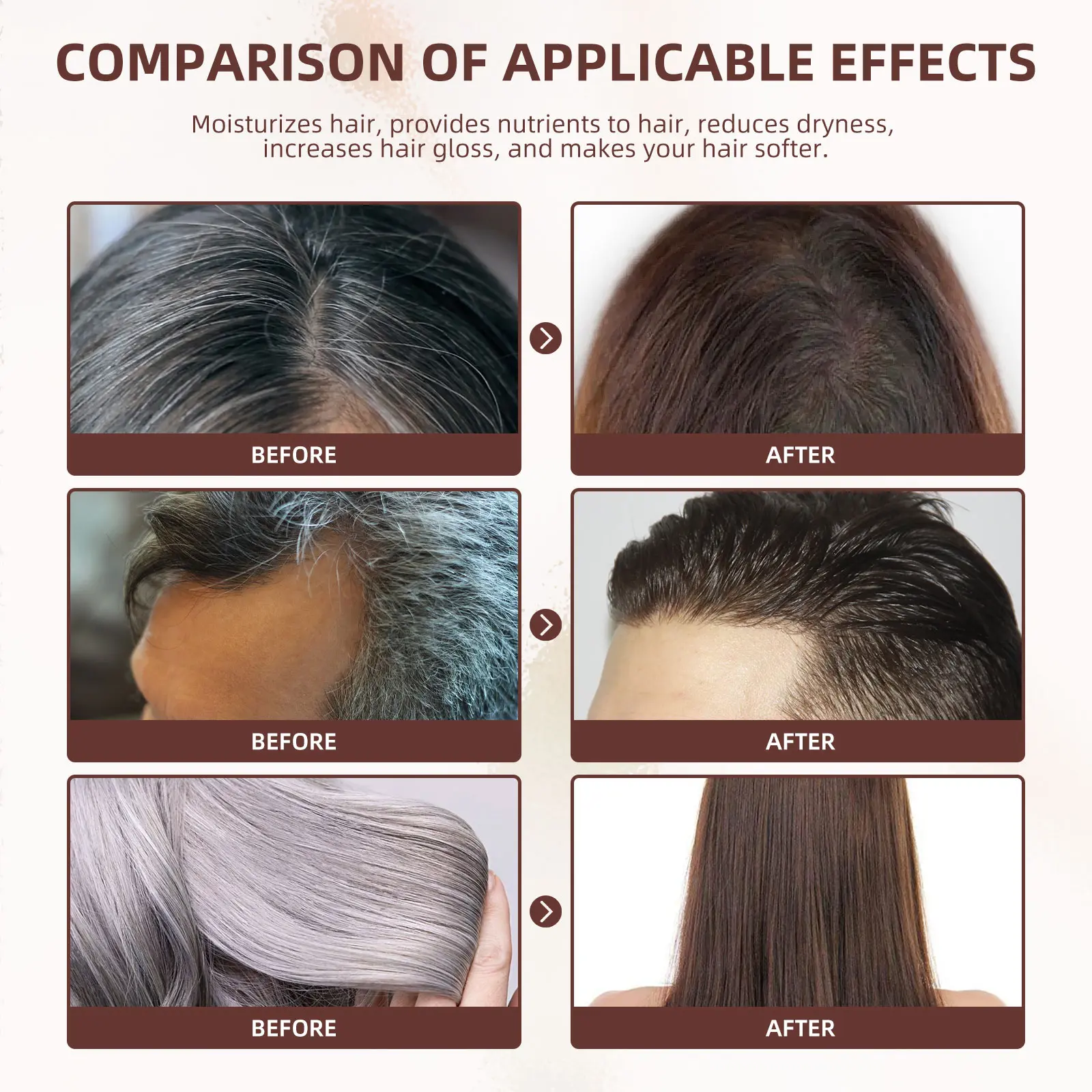 EELHOE Black Spray for Hair Dye Polygonum Multiflorum White to Black Serum Scalp Treatment White Hair Cover Hair Care Products