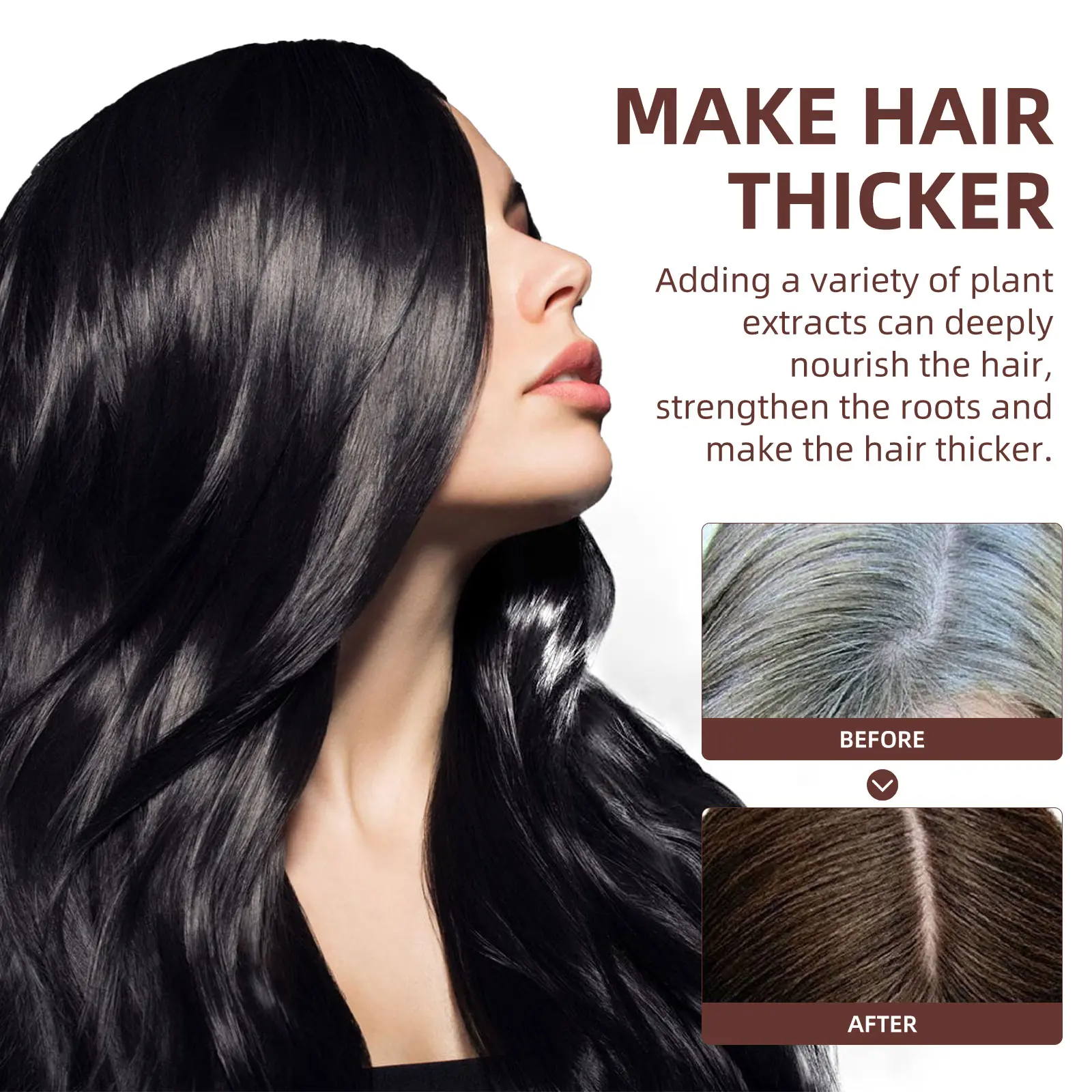 EELHOE Black Spray for Hair Dye Polygonum Multiflorum White to Black Serum Scalp Treatment White Hair Cover Hair Care Products