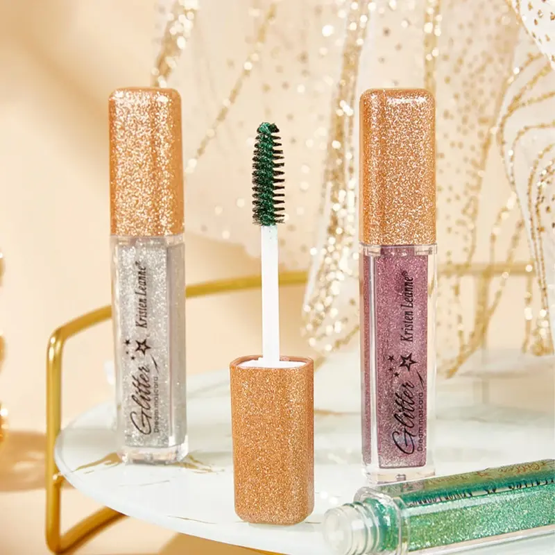 7 Colors Glitter Mascara Quick Dry Long Lasting Waterproof Curling Thick Shiny Eyelash Fashional Sexy Diamond Mascara for Makeup