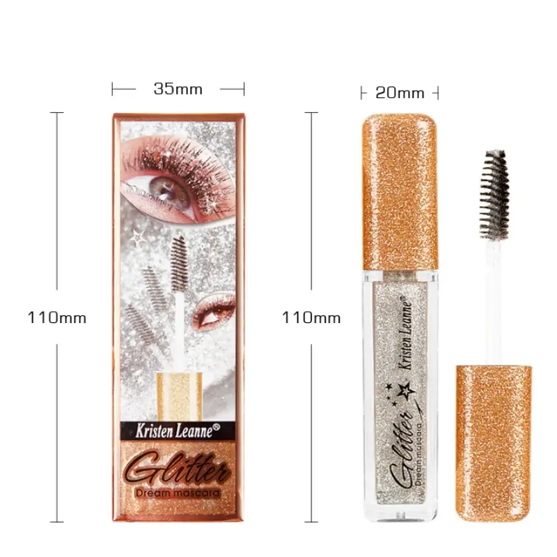 1pcs Diamond Glitter Mascara Fast Dry Eyelashes Curling Thick Shiny Eyelashes Waterproof Lengthens Eye Lash Mascara Girls Makeup