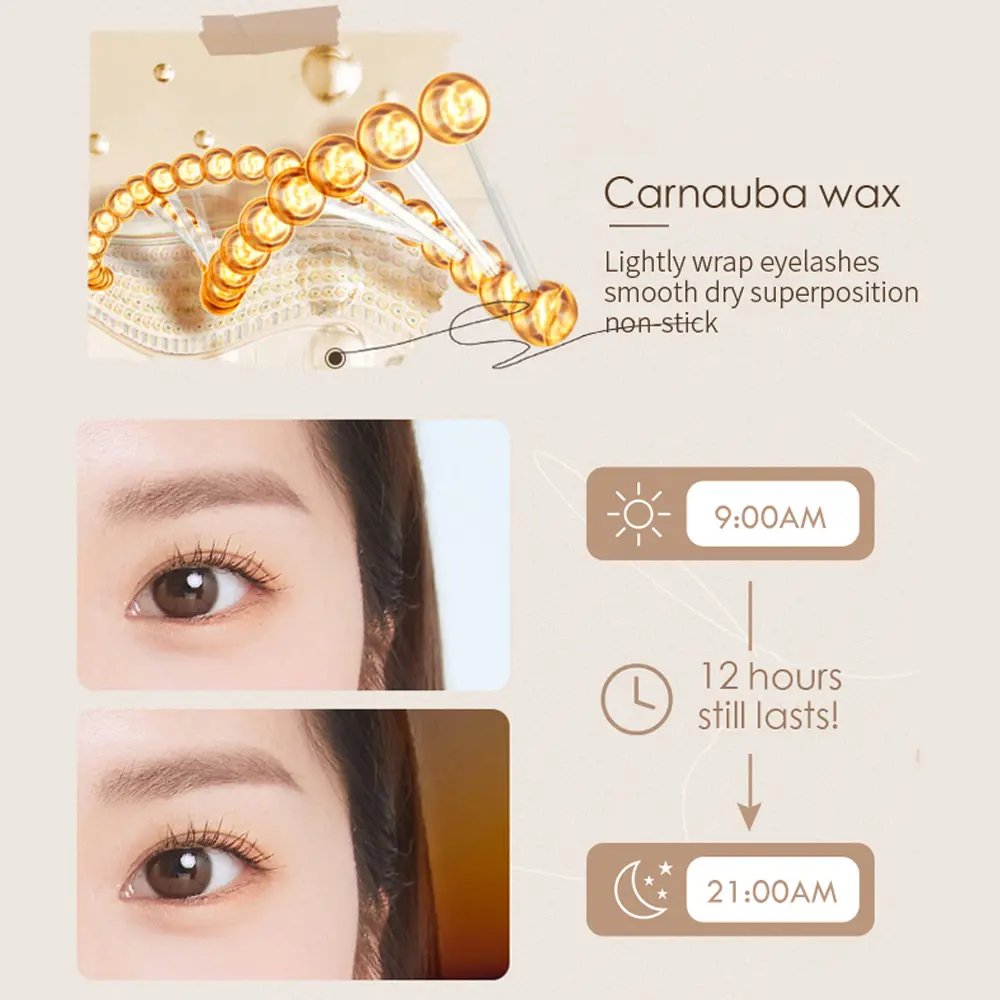 MACKANDY 3D Big Volumizing Mascara Two Brush Heads Quick-drying & 24H Wear Waterproof Mascara False Lash Effect Cosmetic