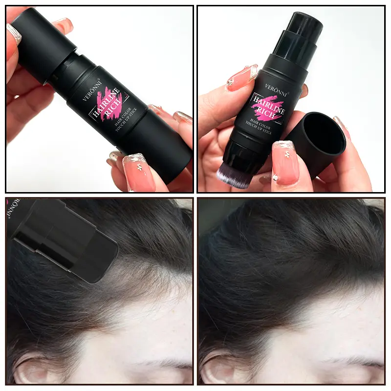 2pcs 2-in-1 Temporary Hair Dye Pen with Brush Head,Instantly Covers Gray Hair, Waterproof Root Touch-up Stick for Natural Color