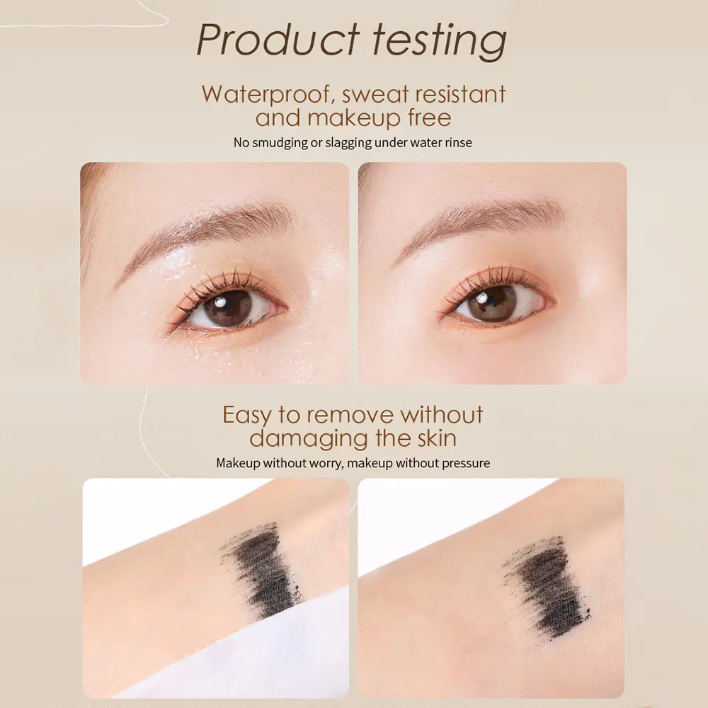 MACKANDY 3D Big Volumizing Mascara Two Brush Heads Quick-drying & 24H Wear Waterproof Mascara False Lash Effect Cosmetic