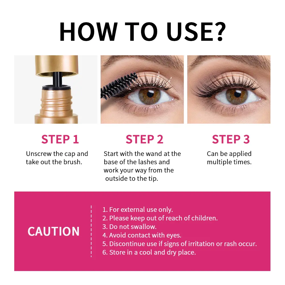 Waterproof Mascara Lengthens Eyelashes Black Thick Long Smudge-proof Plump Encrypted Long-lasting Curling Large Eye Makeup Women