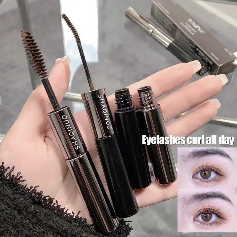 Ultra-Fine Black Brown Mascara Lengthens Eyelashes Extra Volume Waterproof Curling Natural Lashes Mascara Female Cosmetic Makeup