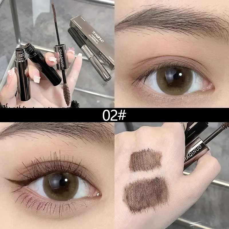 Ultra-Fine Black Brown Mascara Lengthens Eyelashes Extra Volume Waterproof Curling Natural Lashes Mascara Female Cosmetic Makeup