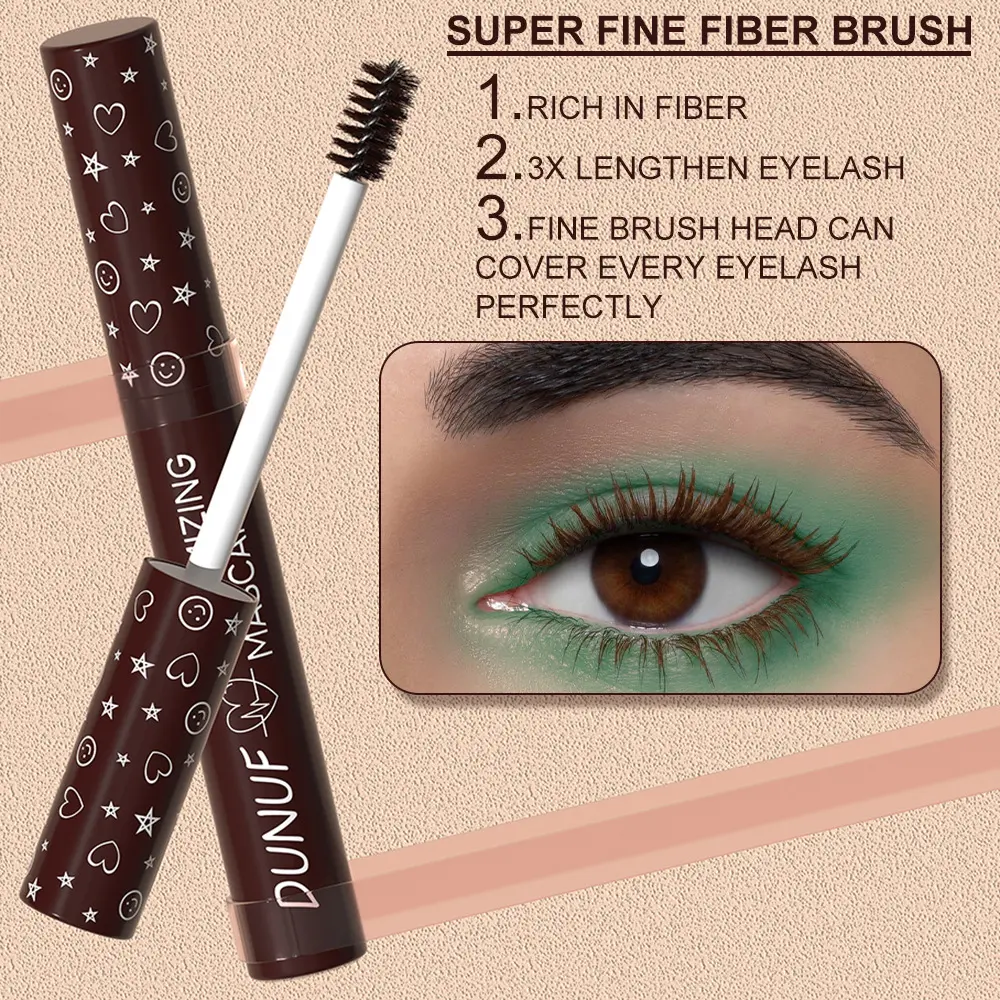 Waterproof Curly Colored Mascara, Slender, Durable, Not Easy To Make Up, Fine Brush Head Suitable for Beginners