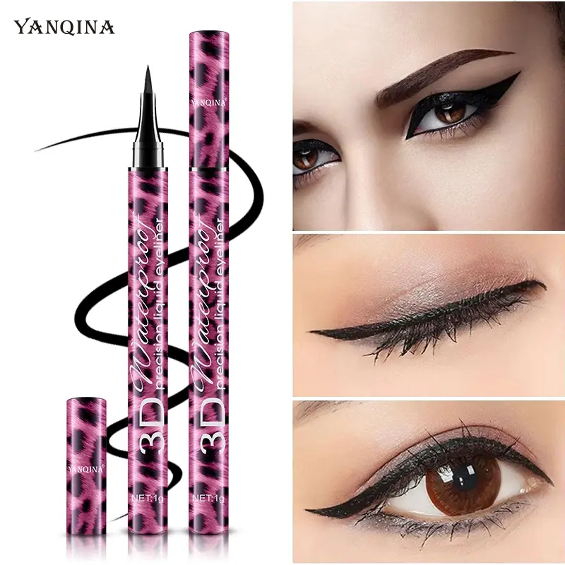 Liquid Eyeliner Pencil And 4D Waterproof Mascara Set Eye Makeup Thick Curling Mascara Eyebrow Pencil for Long Lasting Look