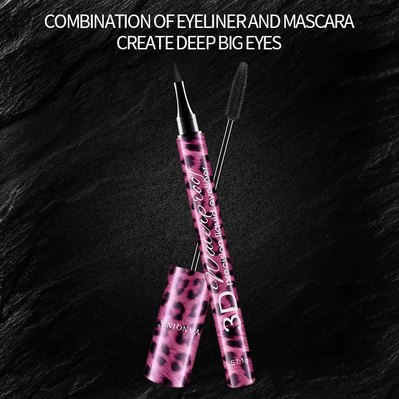 Liquid Eyeliner Pencil And 4D Waterproof Mascara Set Eye Makeup Thick Curling Mascara Eyebrow Pencil for Long Lasting Look