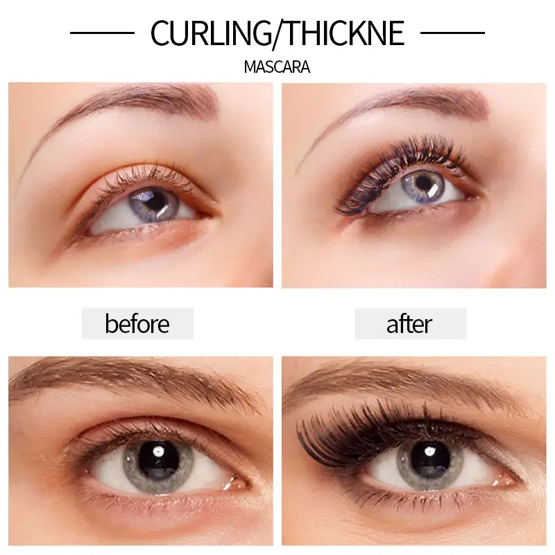 Liquid Eyeliner Pencil And 4D Waterproof Mascara Set Eye Makeup Thick Curling Mascara Eyebrow Pencil for Long Lasting Look