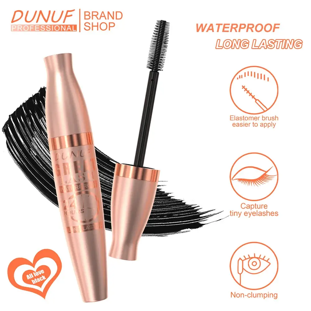 DUNUF 24H Waterproof Mascara Volumizing Lengthening & Curling Long-Lasting Full-Body Lash Effect
