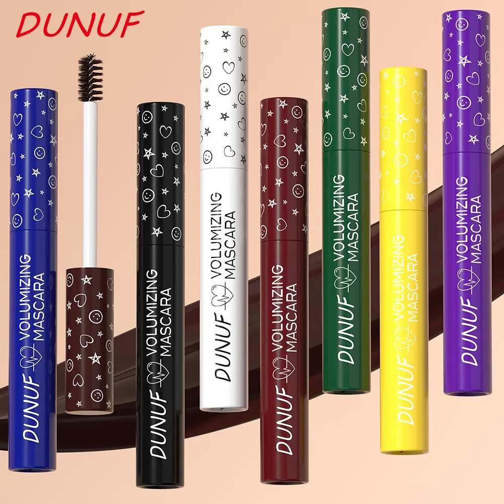 4D Black White Coloful Mascara Thickening, Lengthening, Curling, Waterproof Liquid Fiber Mascara 8 Colors Eye Makeup