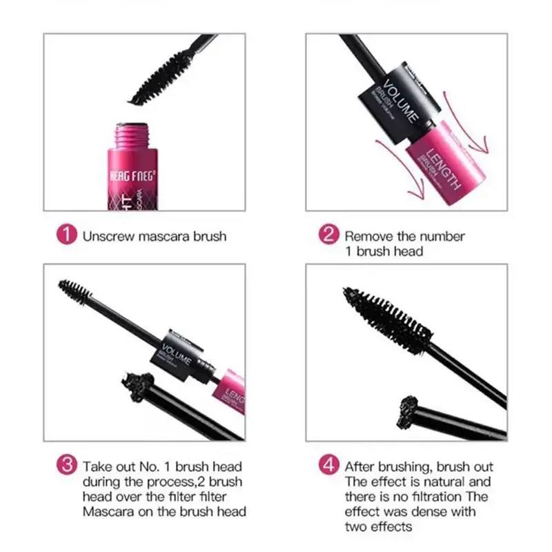 Mascara Black Curled Lashes Lengthens Eyelashes Extra Volume Long Lasting Waterproof Natural Quick Drying Lashes Female Makeup