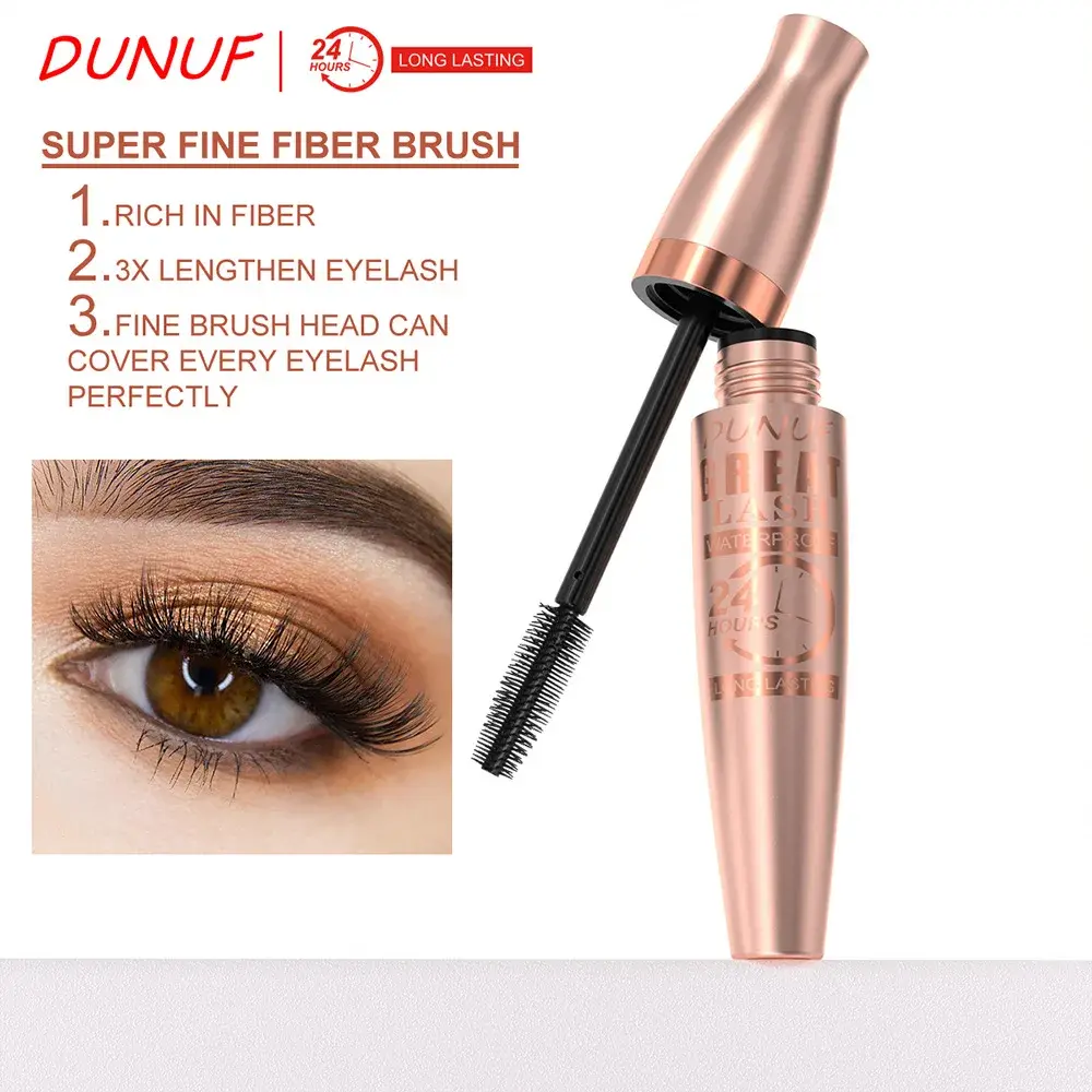 DUNUF 24H Waterproof Mascara Volumizing Lengthening & Curling Long-Lasting Full-Body Lash Effect