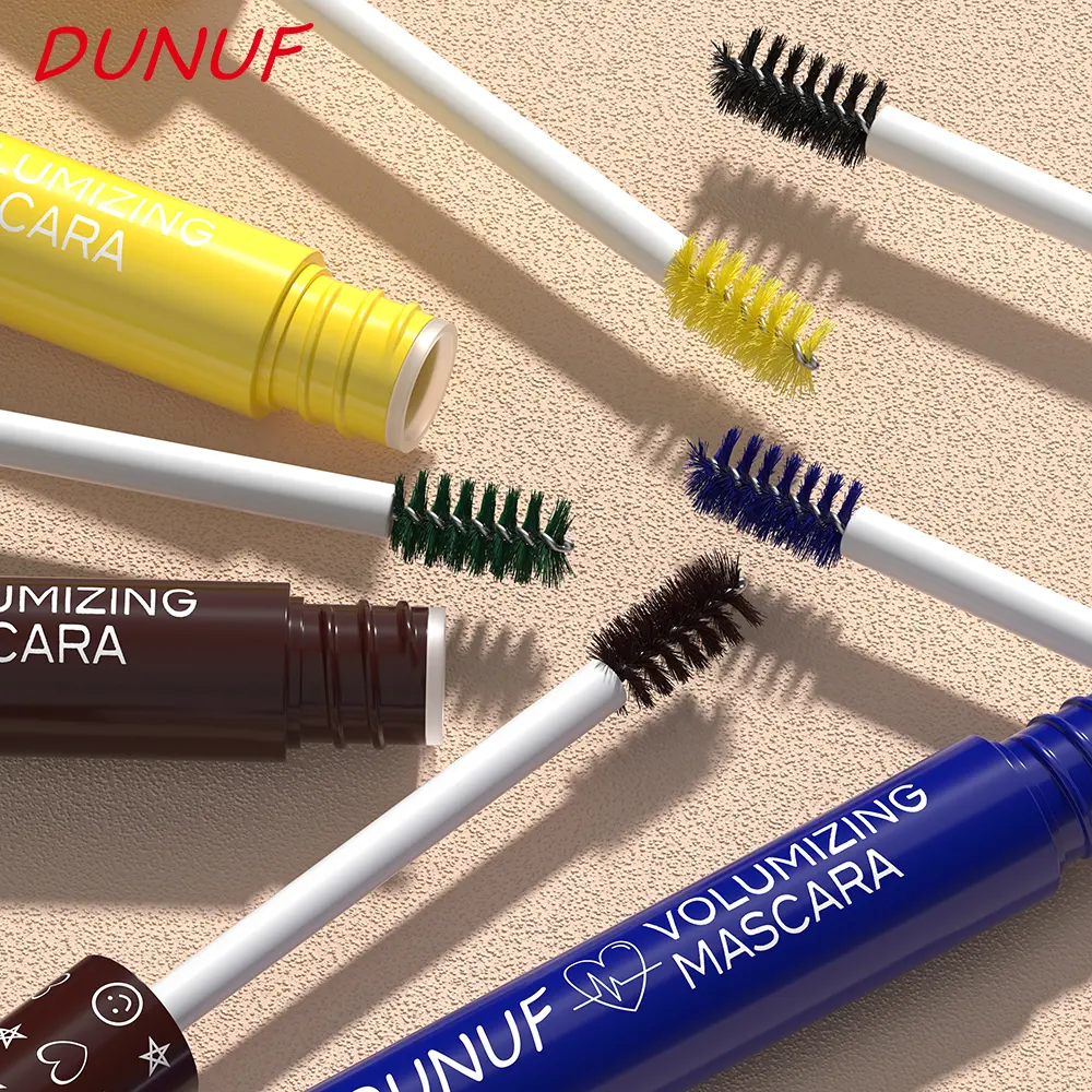 4D Black White Coloful Mascara Thickening, Lengthening, Curling, Waterproof Liquid Fiber Mascara 8 Colors Eye Makeup