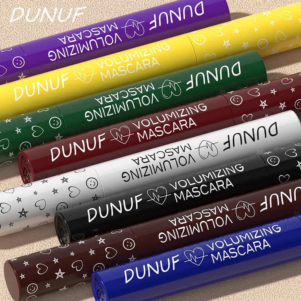 4D Black White Coloful Mascara Thickening, Lengthening, Curling, Waterproof Liquid Fiber Mascara 8 Colors Eye Makeup