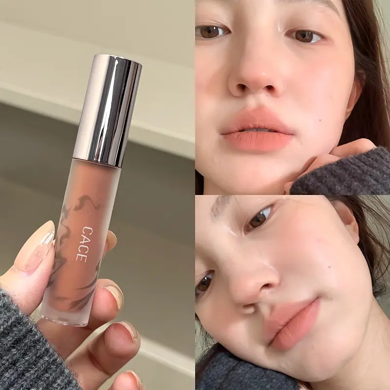 Nude Coffee Brown Matte Lipstick Lasting Natural Orange Toned Lip Tint Waterproof Sexy Red Wine Color Lip Gloss European Make Up