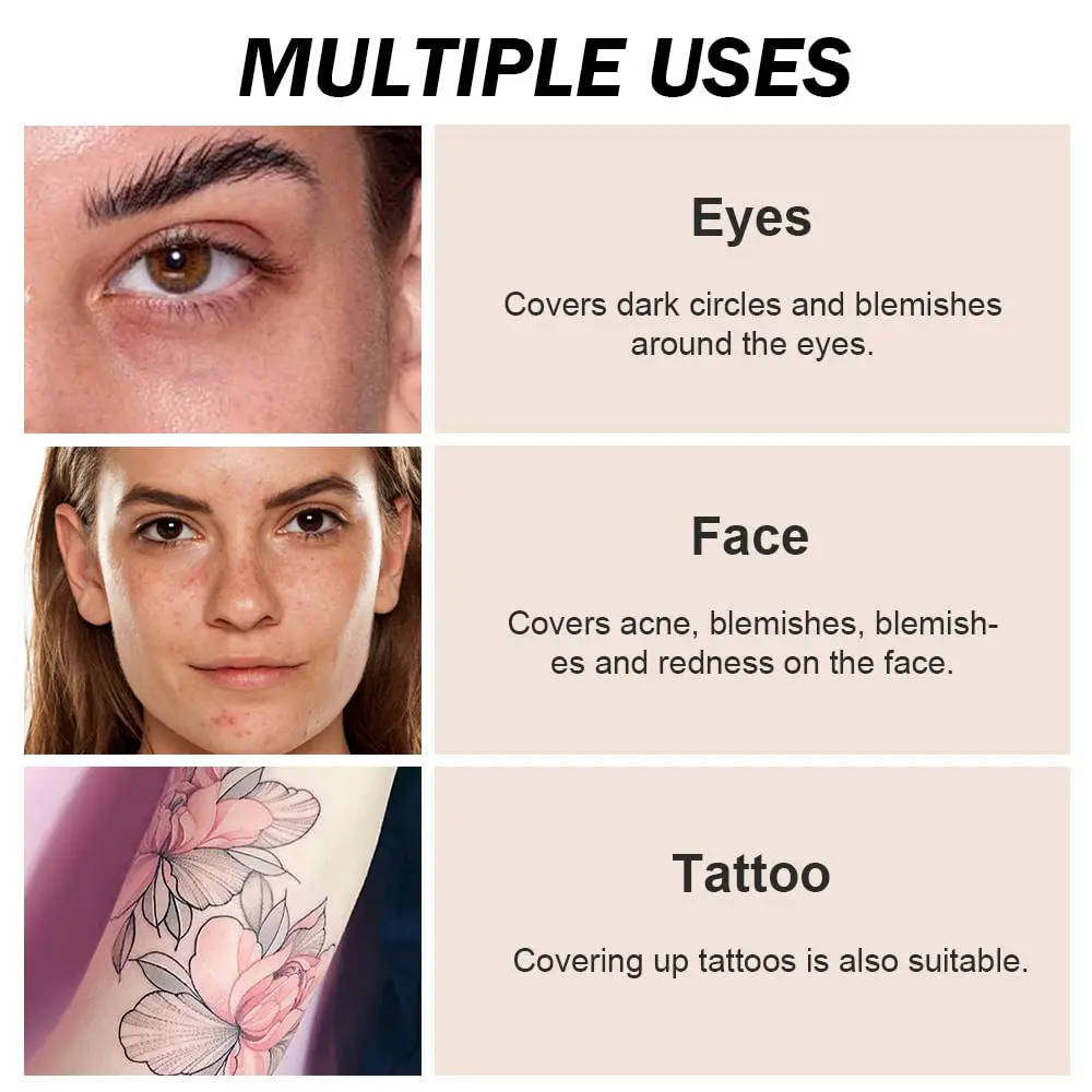14 Color Concealer with a Flexible Concealer Moisturizing Liquid Foundation to Cover Dark Circles Tear Trough Nasolabial Folds a