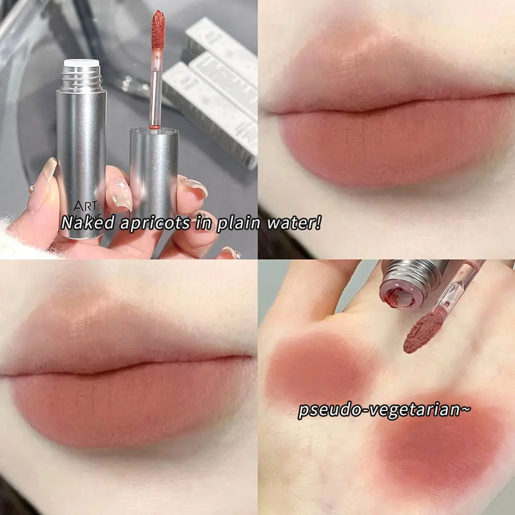Nude Matte Liquid Lipstick Non Fading Waterproof Lasting Sexy Red Lip Gloss Non Stick Cup Moisturzing Lip Glaze Makeup Lip Tint