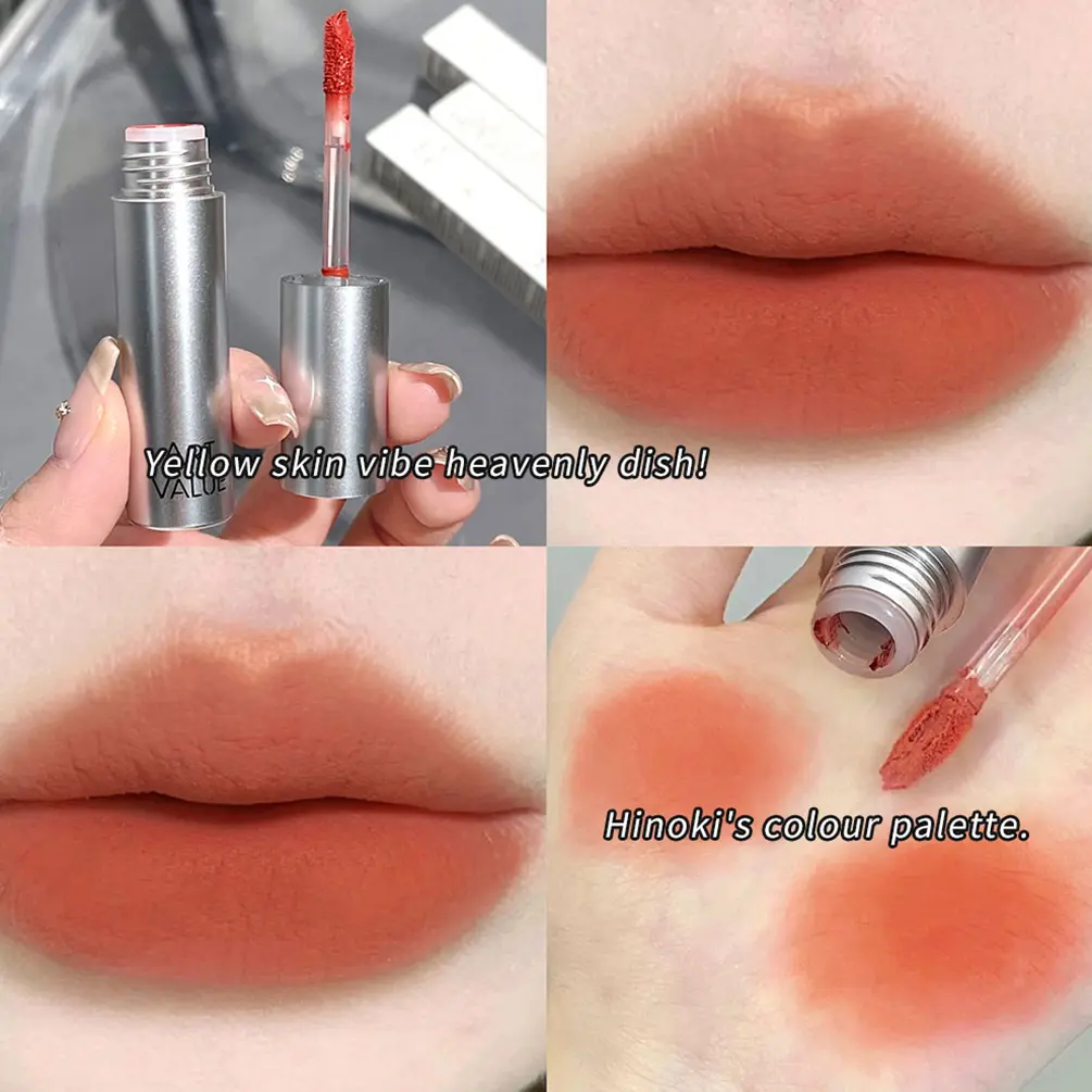 Nude Matte Liquid Lipstick Non Fading Waterproof Lasting Sexy Red Lip Gloss Non Stick Cup Moisturzing Lip Glaze Makeup Lip Tint