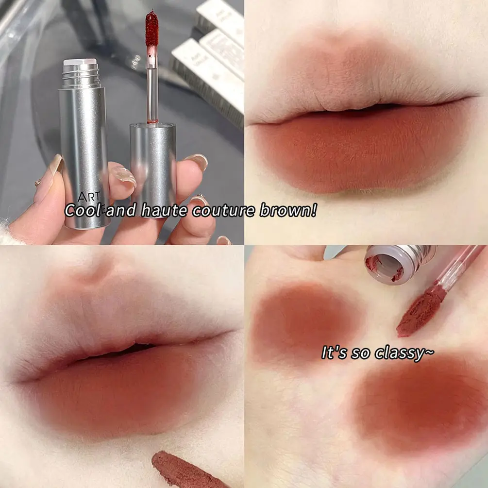 Nude Matte Liquid Lipstick Non Fading Waterproof Lasting Sexy Red Lip Gloss Non Stick Cup Moisturzing Lip Glaze Makeup Lip Tint