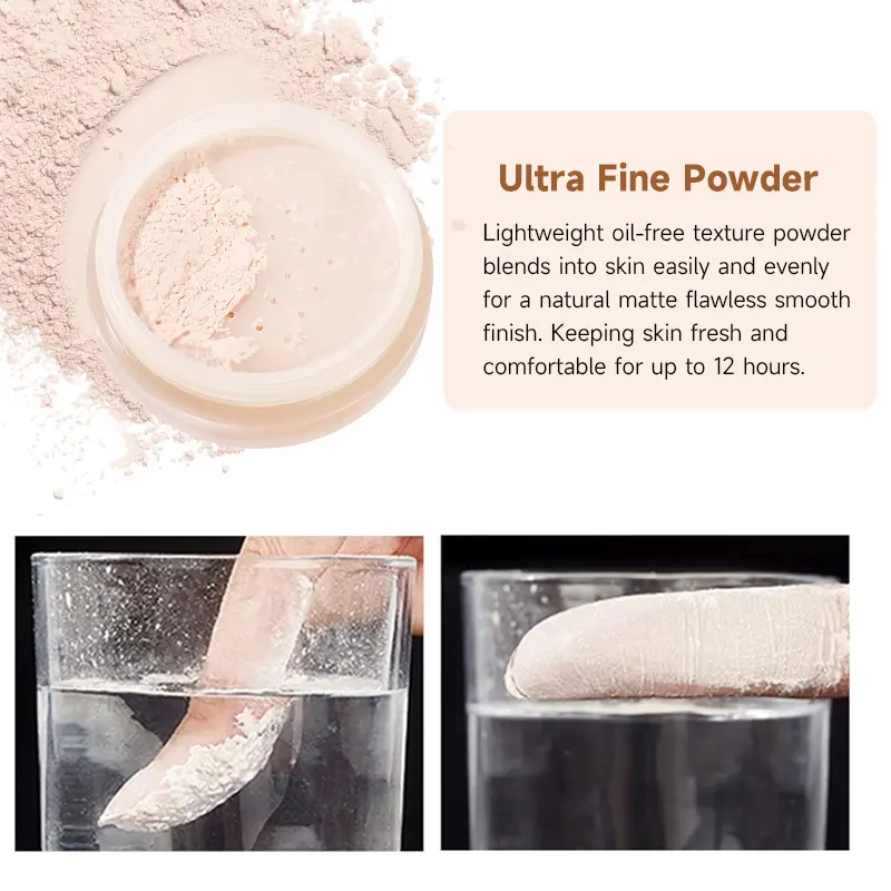 Long-Lasting Oil-Control Matte Loose Powder, Waterproof And Sweat-Proof, Non-Smudge, Covers Fine Lines And Blemishes