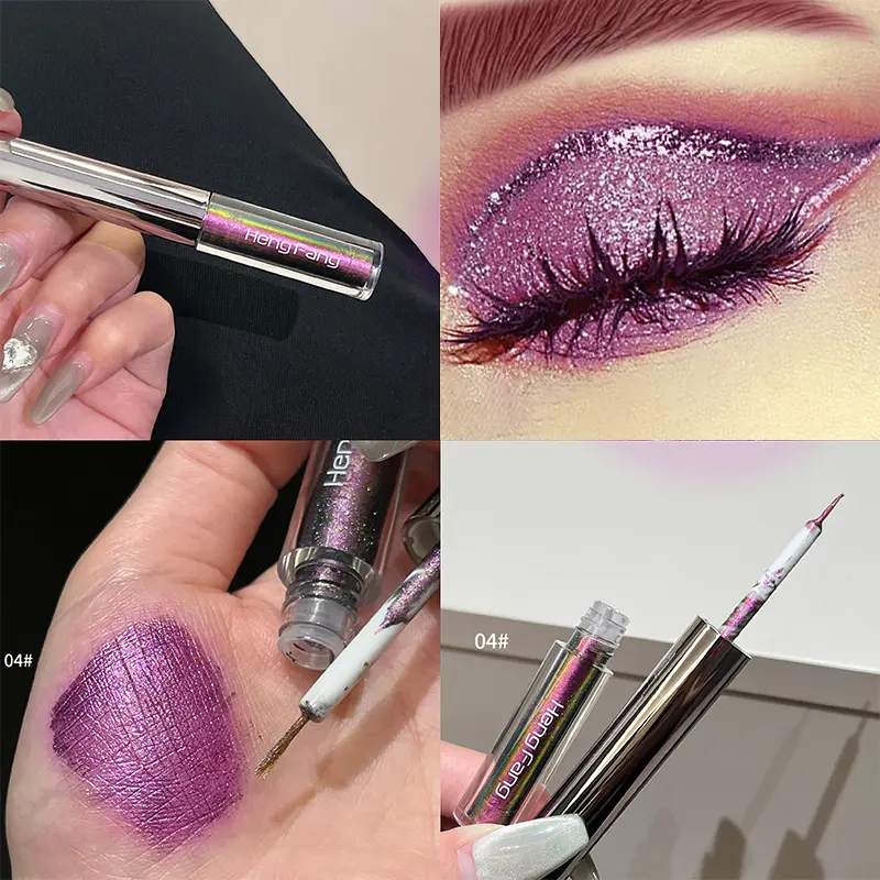 Shiny Chameleon Liquid Eyeliner Waterproof Glitter Pigment Pearl Gloss Eyeliner Makeup Smudge-proof Green Purple Eyeliner Makeup