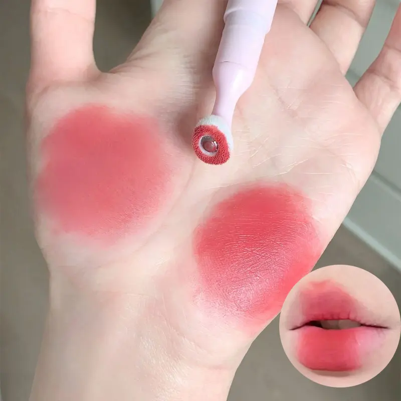 Fluffy Velvet Soft Lip Glaze Liquid Lipstick Cream Nude Matte Rose Red Pigment Waterproof Long Lasting Dye Cheek Lip Tint Paste