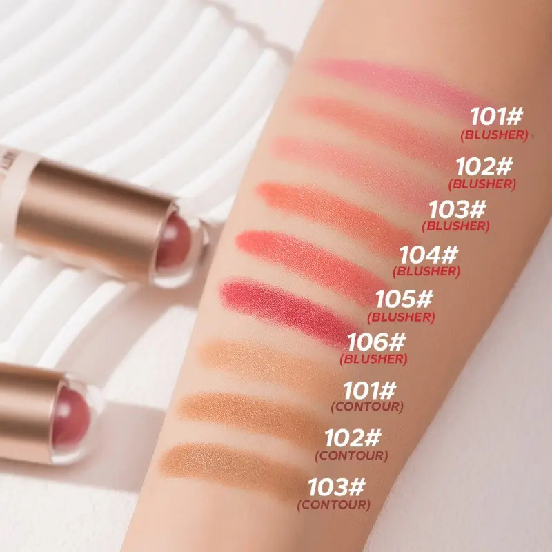 3 in 1 Creamy Blush Stick Contouring Stick Long Lasting Waterproof  Blush Stick Blush Eyeshadow Lipstick Facial Contouring