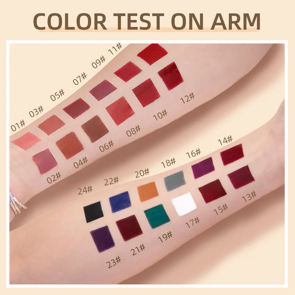 QIBEST 24 Colors Velvet Matte Lipstick Nude Waterproof Long Lasting Sexy Red Lipgloss Non-Stick Cup Makeup Lip Tint Cosmetics