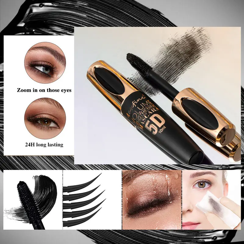 5D Mascara Makeup Waterproof Sweatproof Non-smudgy Non-smudge Natural Lengthening Lasting Cosmetics Makeup Cosmetic