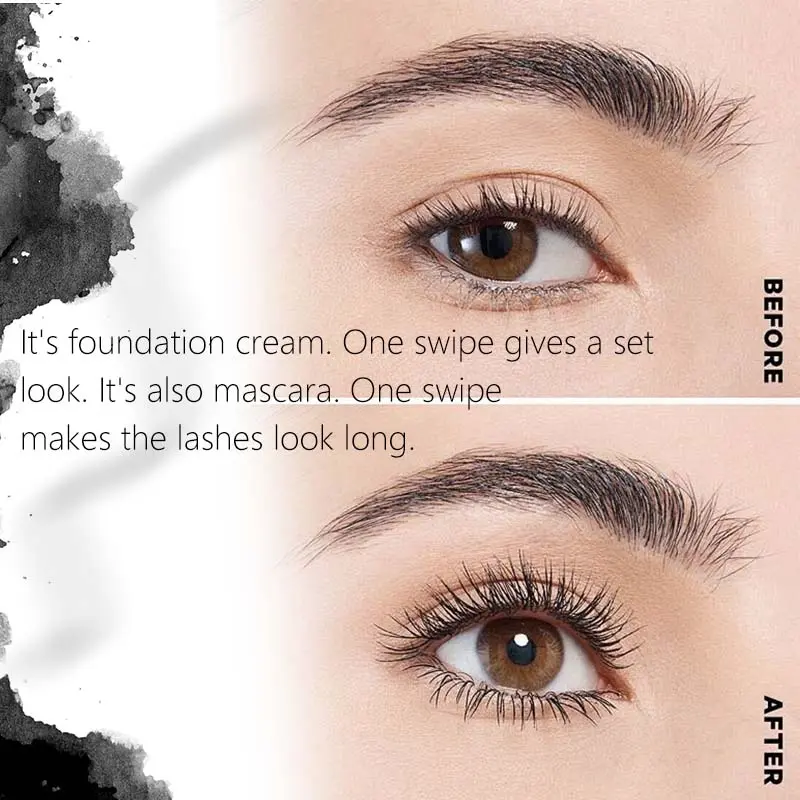 Black Mascara, Waterproof & Long-Lasting, Volumizing and Curling, Suitable for Mascara Base and Everyday Look