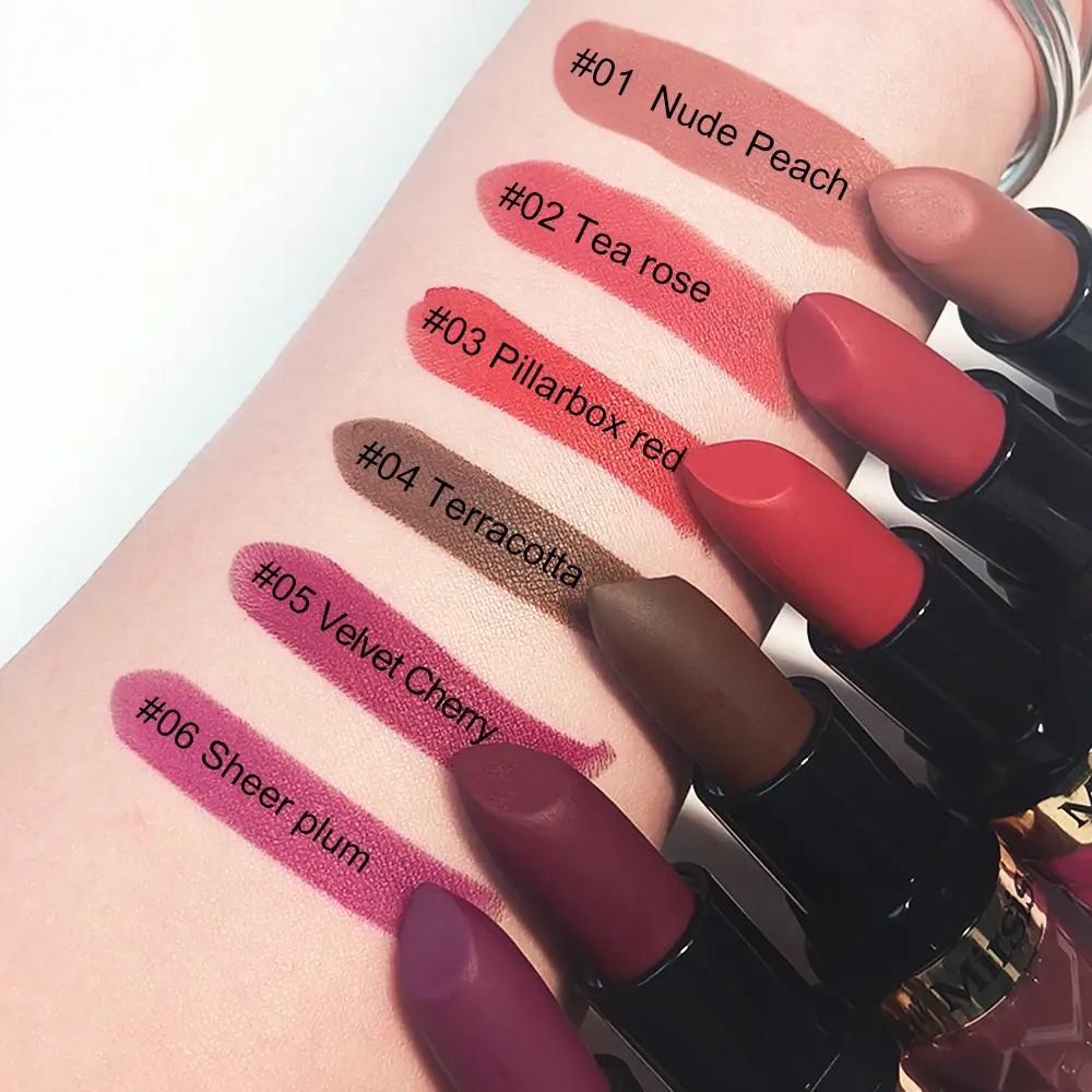 Waterproof Dark Matte Chestnut Lipstick Velvety Smooth Lasting Rich Pigment Everyday Makeup Moisturizing Non Stick Cup Lip Stick